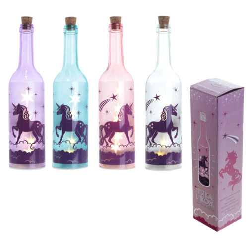 Decorative LED Glass Light Jar - Unicorn Bottle