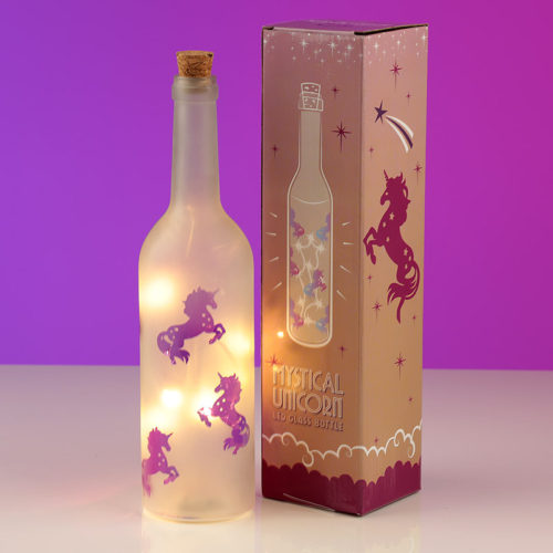 Decorative LED Glass Unicorn Bottle Light