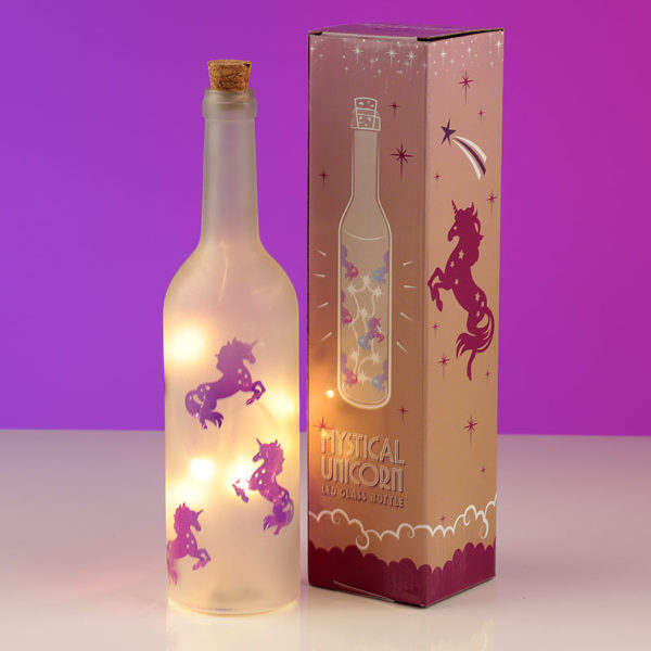 Decorative LED Glass Unicorn Bottle Light