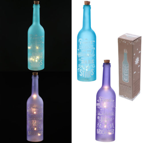 Decorative Matte LED Glass Bottle Light - Fun Slogans