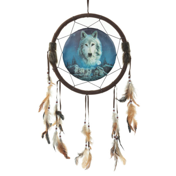 Decorative Wolf Spirit in the Sky 34cm Dreamcatcher