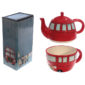 Fun Novelty Routemaster Red Bus Teapot and Cup Set for 1