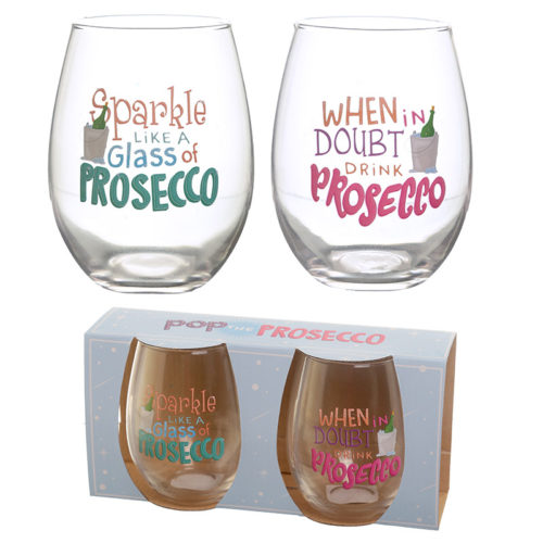Fun Prosecco Slogans Glass Tumbler Set of 2