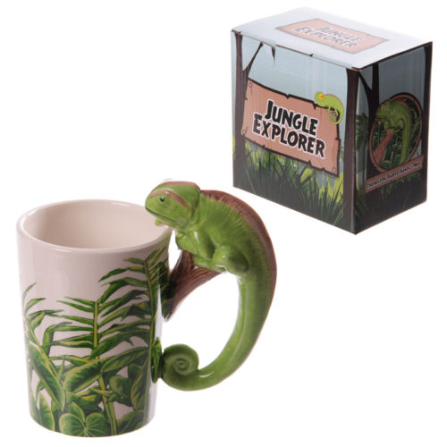 Fun Rainforest Decal Chameleon Ceramic Mug