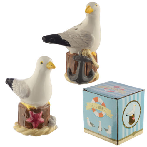 Fun Seagull Design Salt and Pepper Set