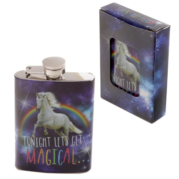 Fun Unicorn Stainless Steel Hip Flask - 4oz