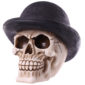 Funky Bowler Hat Skull Ornament