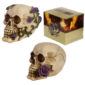 Gothic Skull Decoration with Purple Roses