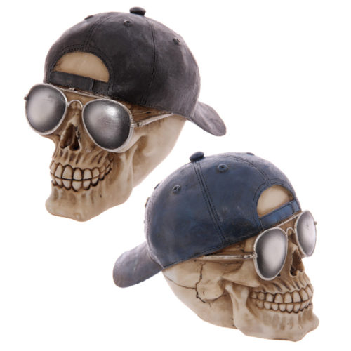 Gruesome Skull Baseball Cap Ornament