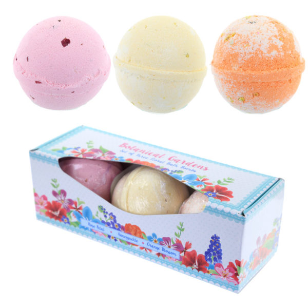 Handmade Bath Bomb Set of 3 - Botanical Fragrances in Gift Box