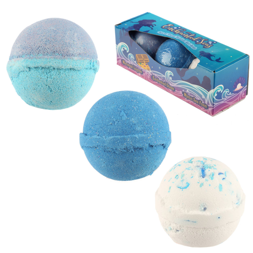 Handmade Bath Bomb Set of 3 - Exotic Mermaid Fragrance Gift Box