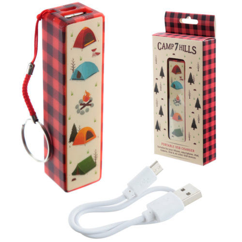 Handy Portable USB Power Bank - Camping Design