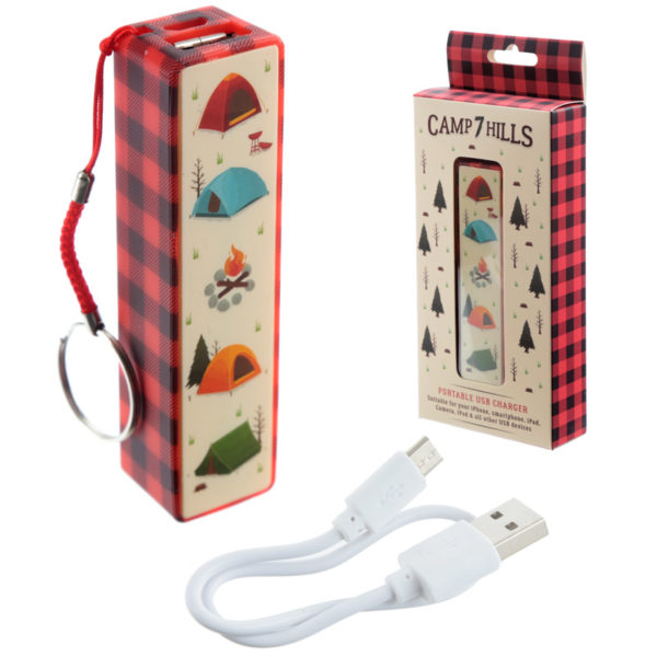 Handy Portable USB Power Bank - Camping Design
