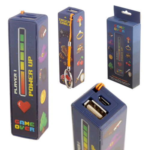 Handy Portable USB Power Bank - Game Over Design