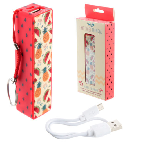 Handy Portable USB Power Bank - Tropical Design