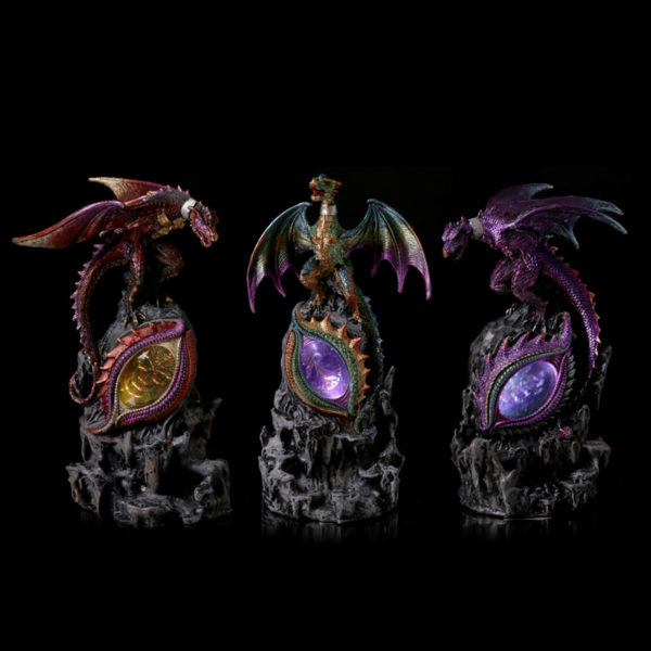 LED Rock Eye Dark Legends Dragon Figurine