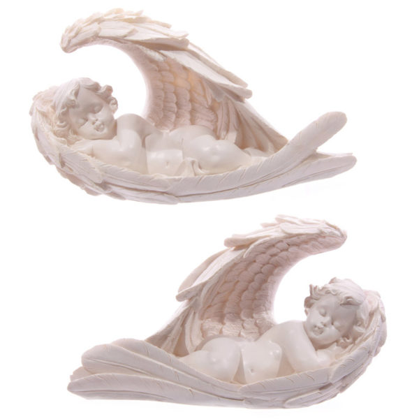 Lying Cherub in Angel Wings Figurine