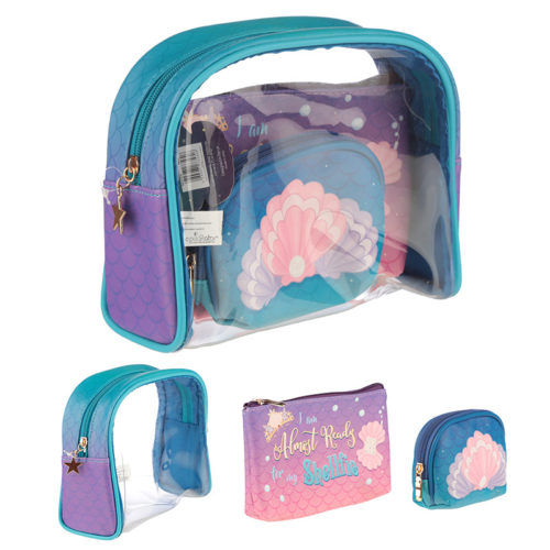 Mermaid Slogan Vanity Bag Set of 3