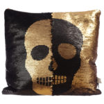 Sequin Two Tone Skull Design Cushion