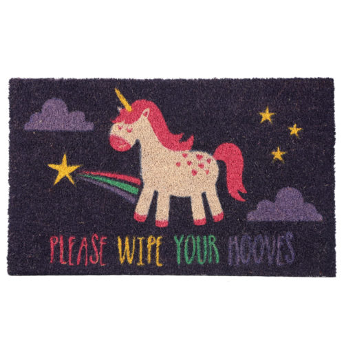 Unicorn Coir Door Mat - Please Wipe Your Hooves