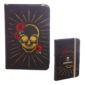 A6 Collectable Hardback Notebook - Black and Gold Skull