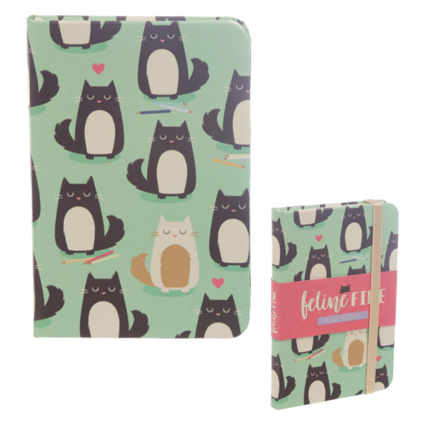 A6 Collectable Hardback Notebook - Feline Fine Cat Design