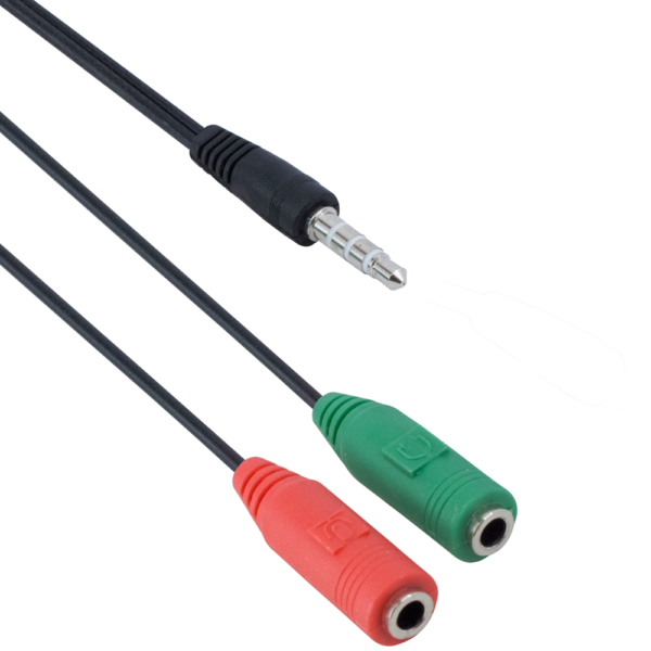 audio adapter 3.5 male 2x3.5 female