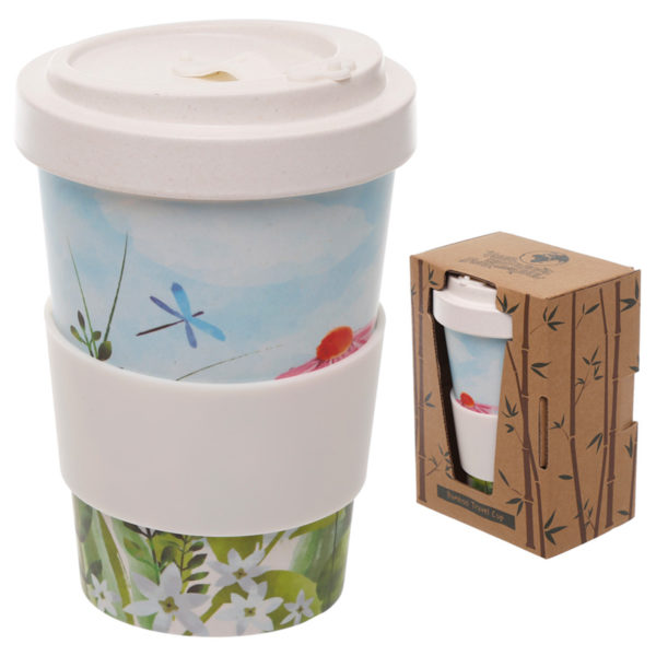 Bamboo Eco Friendly Botanical Gardens Screw Top Travel Mug