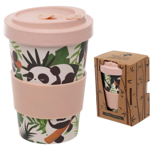 Bamboo Eco Friendly Pandarama Design Screw Top Travel Mug