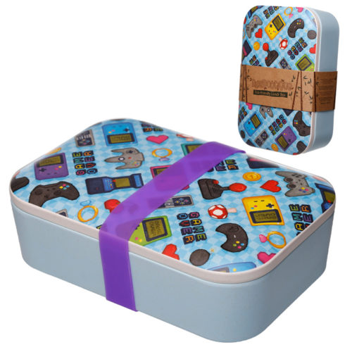 Bamboo Eco Friendly Retro Gaming Design Lunch Box