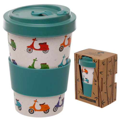 Bamboo Eco Friendly Scooter Design Screw Top Travel Mug