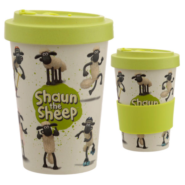 Bamboo Eco Friendly Shaun the Sheep Screw Top Travel Mug