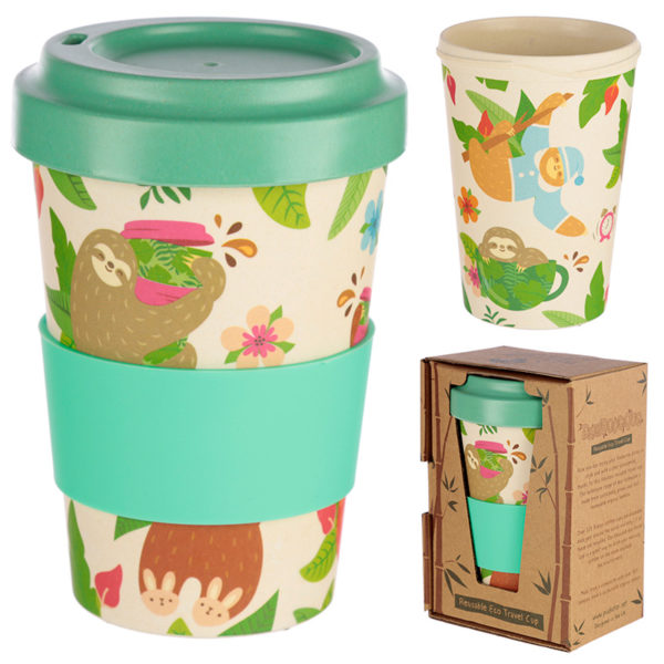 Bambootique Eco Friendly Sloth Design Travel Cup