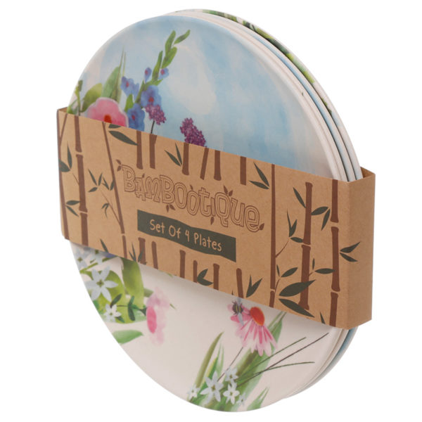 Botanical Gardens Eco Friendly Bamboo Set of 4 Plates