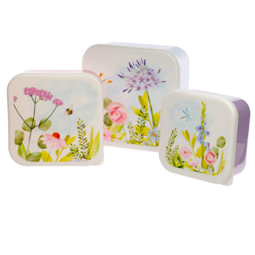 Botanical Gardens Set of 3 Plastic Lunch Boxes (M