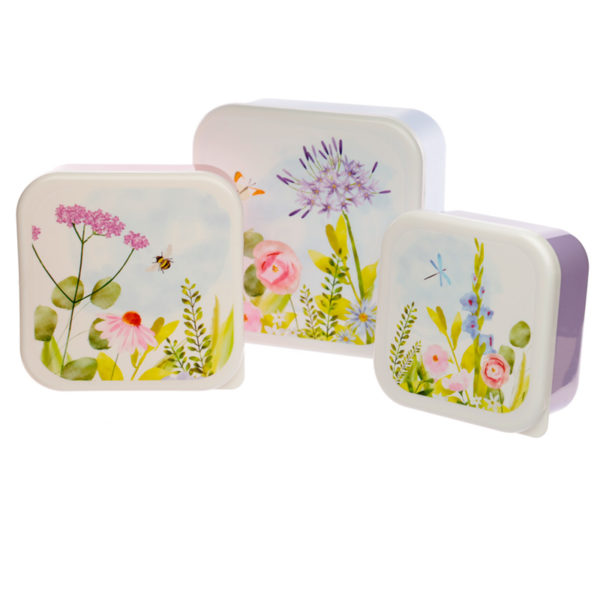 Botanical Gardens Set of 3 Plastic Lunch Boxes (M