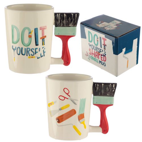 Ceramic DIY Paint Brush Shaped Handle Mug