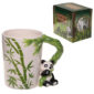 Ceramic Jungle Mug with Panda and Bamboo Handle