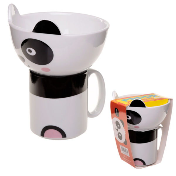 Children's New Bone China Mug and Bowl Set - Cute Panda