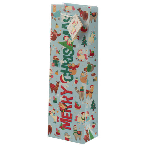 Christmas Festive Friends Animal Design Bottle Gift Bag