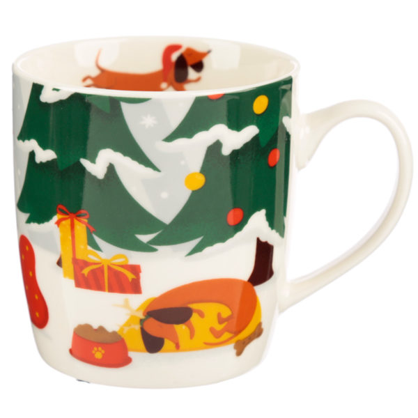 Christmas New Bone China Mug - Dachshund through the Snow