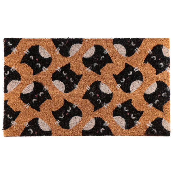 Coir Door Mat - Feline Fine Cat Design