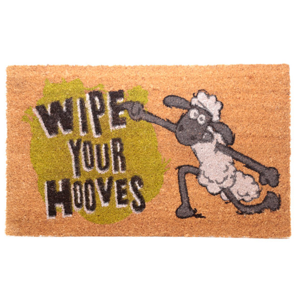 Coir Door Mat - Shaun the Sheep Wipe Your Hooves