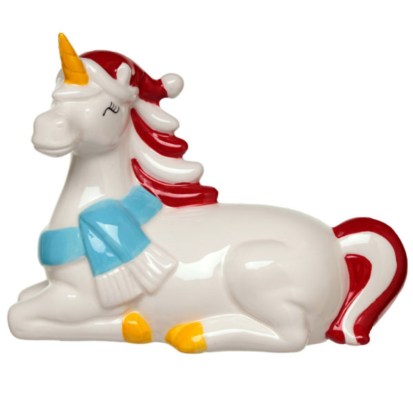Collectable Ceramic Unicorn Christmas Money Box