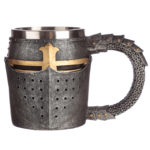 Collectable Decorative Medieval Helmet and Chain Mail Tankard