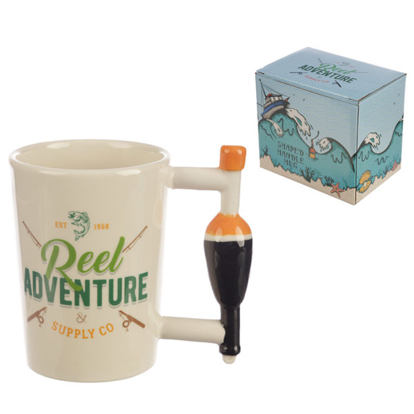 Collectable Fishing Float Shaped Handle Ceramic Mug