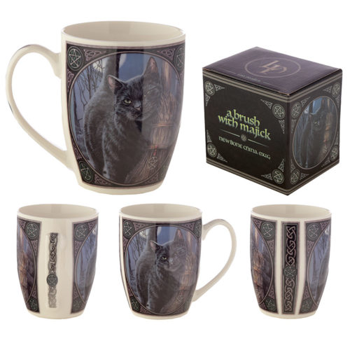 Collectable New Bone China Mug - Brush with Magic Cat Design