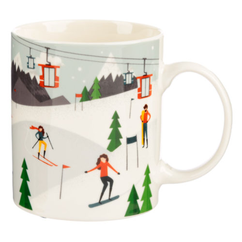 Collectable New Bone China Mug - Peak Season Ski Design