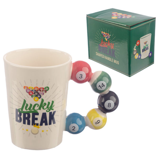 Collectable Pool Balls Shaped Handle Ceramic Mug