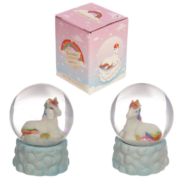Collectable Rainbow Unicorn Snow Globe Ornament